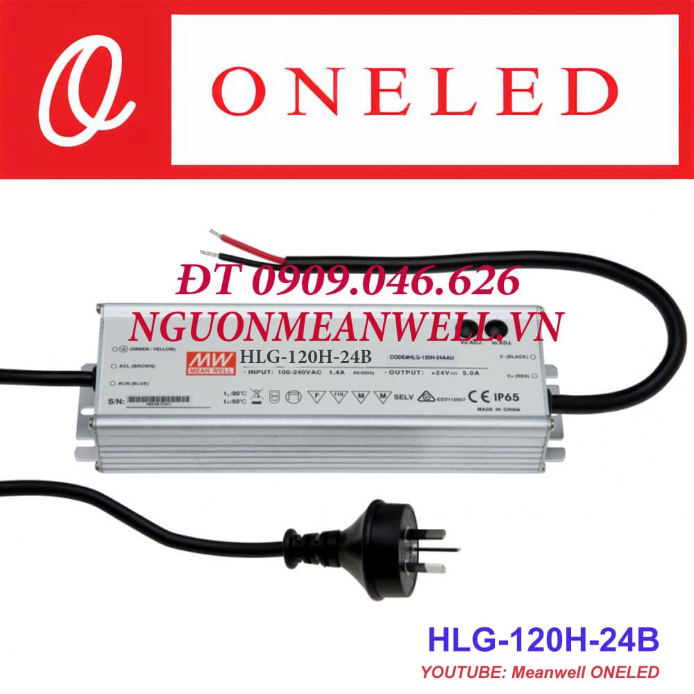 Báo Giá Bộ Nguồn Meanwell HLG-120H-24B Báo Giá Bộ Nguồn Meanwell HLG-120H-24B