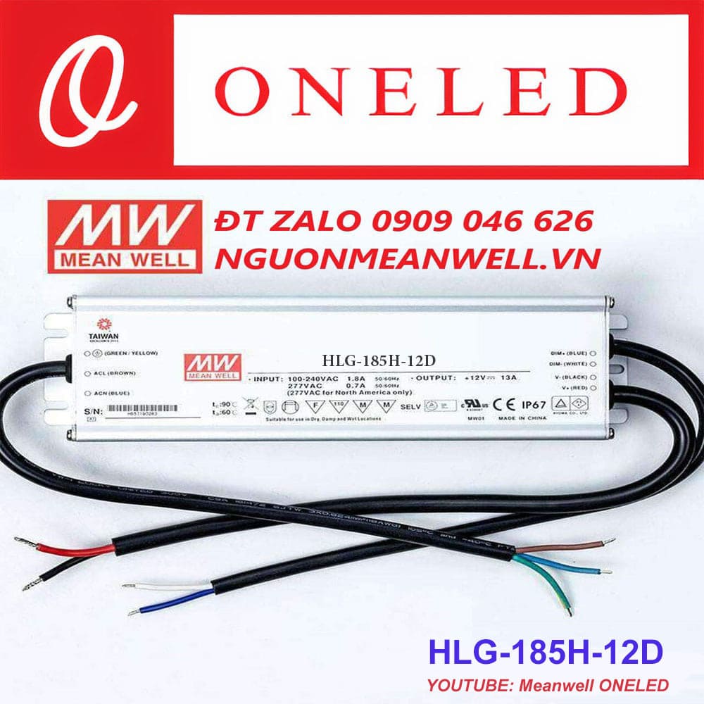 Báo Giá Bộ Nguồn Meanwell HLG-185H-12D Báo Giá Bộ Nguồn Meanwell HLG-185H-12D