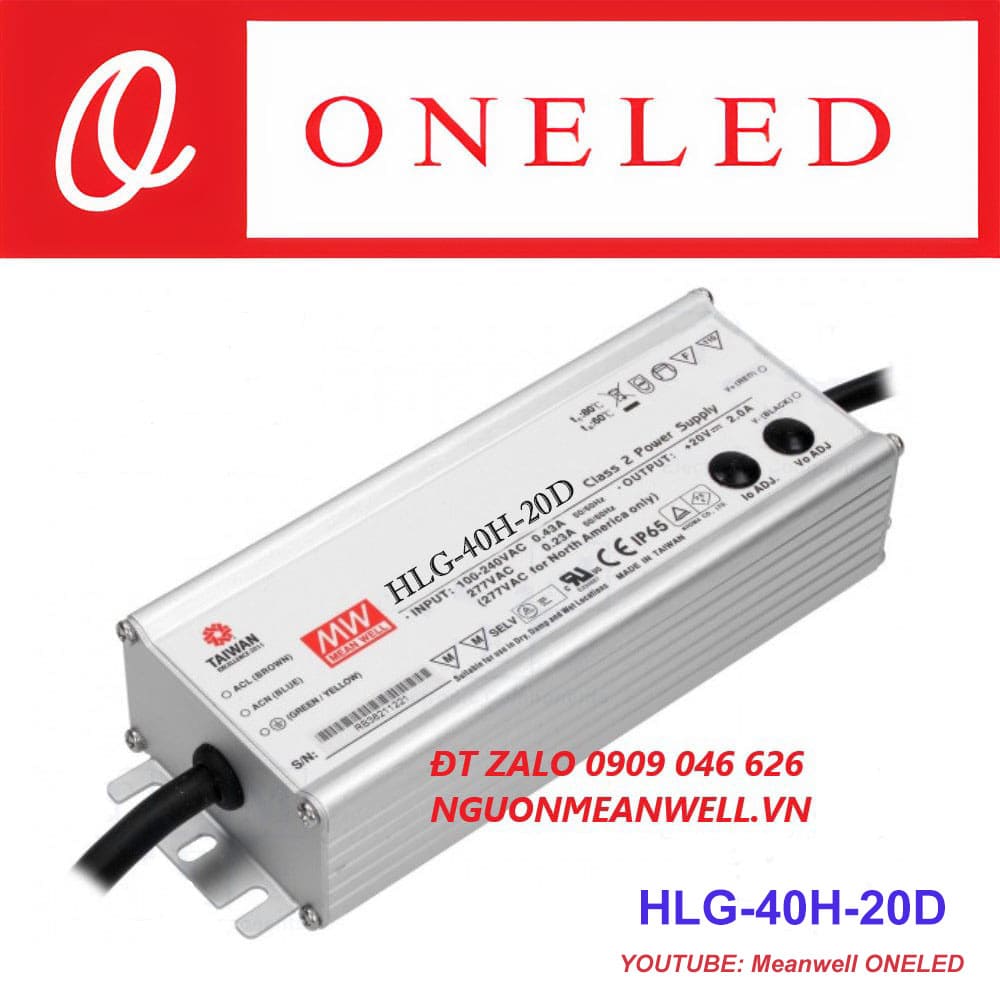 Báo Giá Bộ Nguồn Meanwell HLG-40H-20D Báo Giá Bộ Nguồn Meanwell HLG-40H-20D
