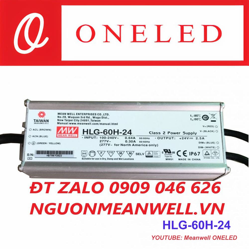 Báo Giá Bộ Nguồn Meanwell HLG-60H-24 Báo Giá Bộ Nguồn Meanwell HLG-60H-24