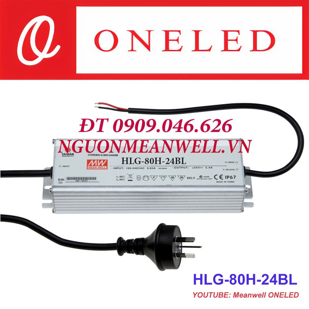 Báo Giá Bộ Nguồn Meanwell HLG-80H-24BL Báo Giá Bộ Nguồn Meanwell HLG-80H-24BL