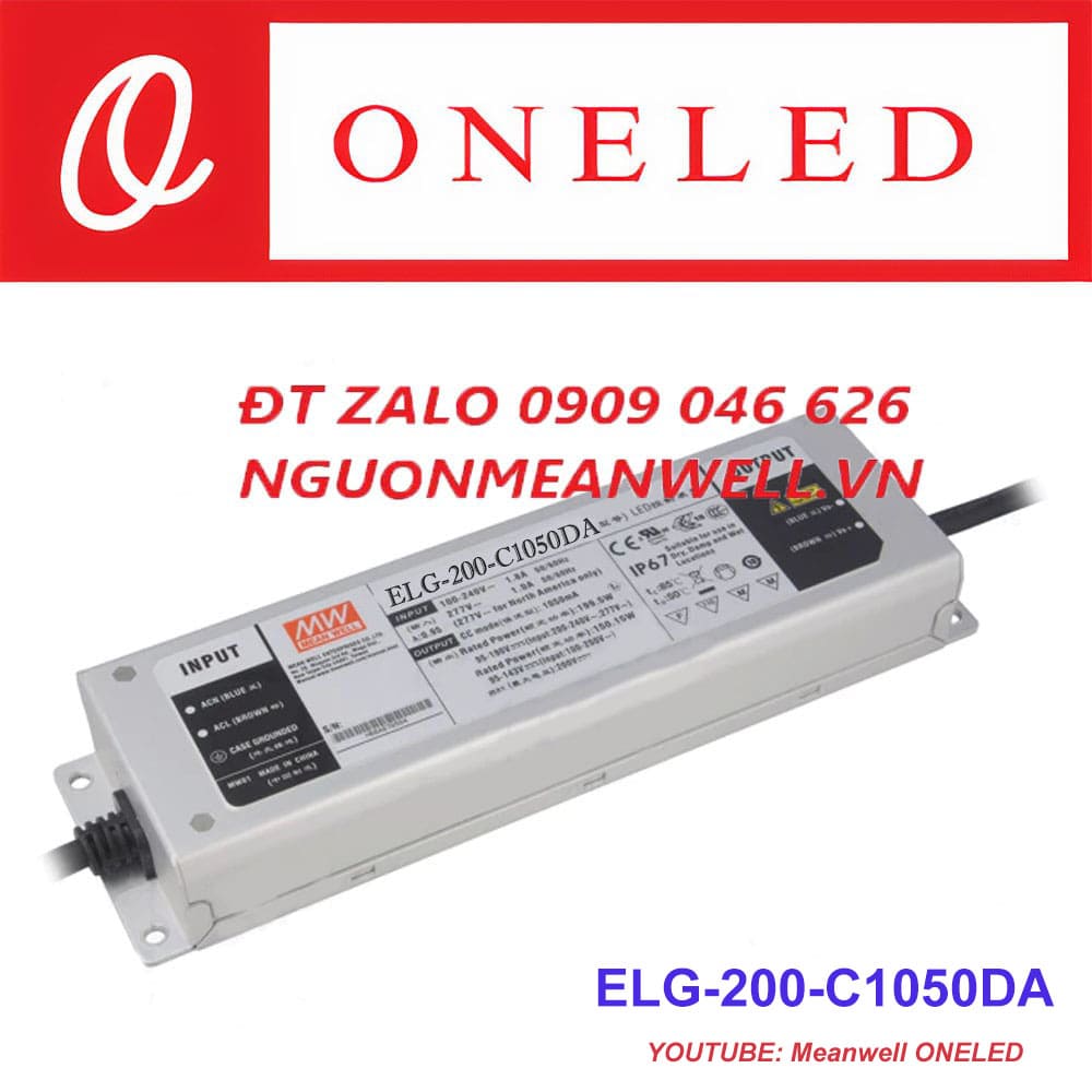Báo Giá Bộ Nguồn Meanwell ELG-200-C1050DA Báo Giá Bộ Nguồn Meanwell ELG-200-C1050DA