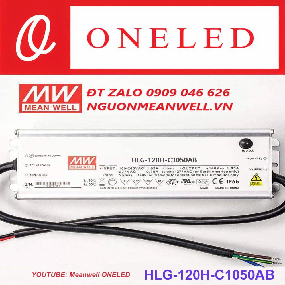 Báo Giá Bộ Nguồn Meanwell HLG-120H-C1050AB Báo Giá Bộ Nguồn Meanwell HLG-120H-C1050AB