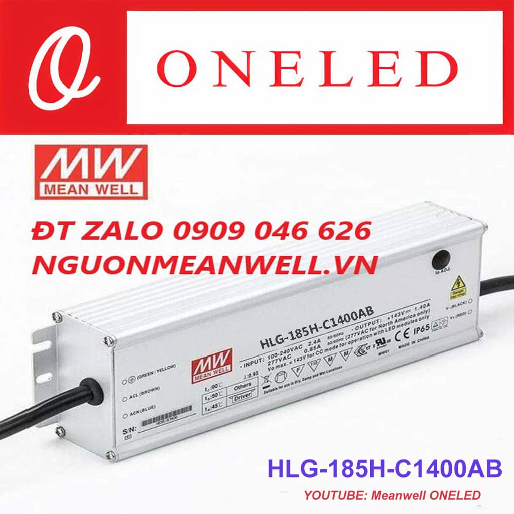 Báo Giá Bộ Nguồn Meanwell HLG-185H-C1400AB Báo Giá Bộ Nguồn Meanwell HLG-185H-C1400AB