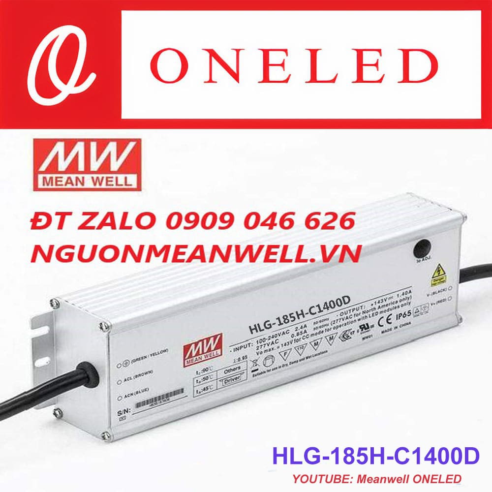 Báo Giá Bộ Nguồn Meanwell HLG-185H-C1400D Báo Giá Bộ Nguồn Meanwell HLG-185H-C1400D