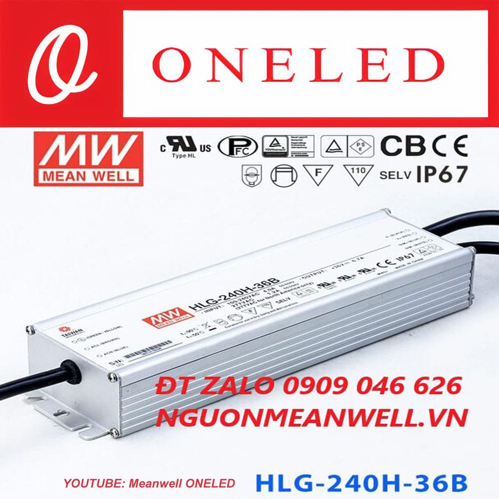 Báo Giá Bộ Nguồn Meanwell HLG-240H-36B Báo Giá Bộ Nguồn Meanwell HLG-240H-36B