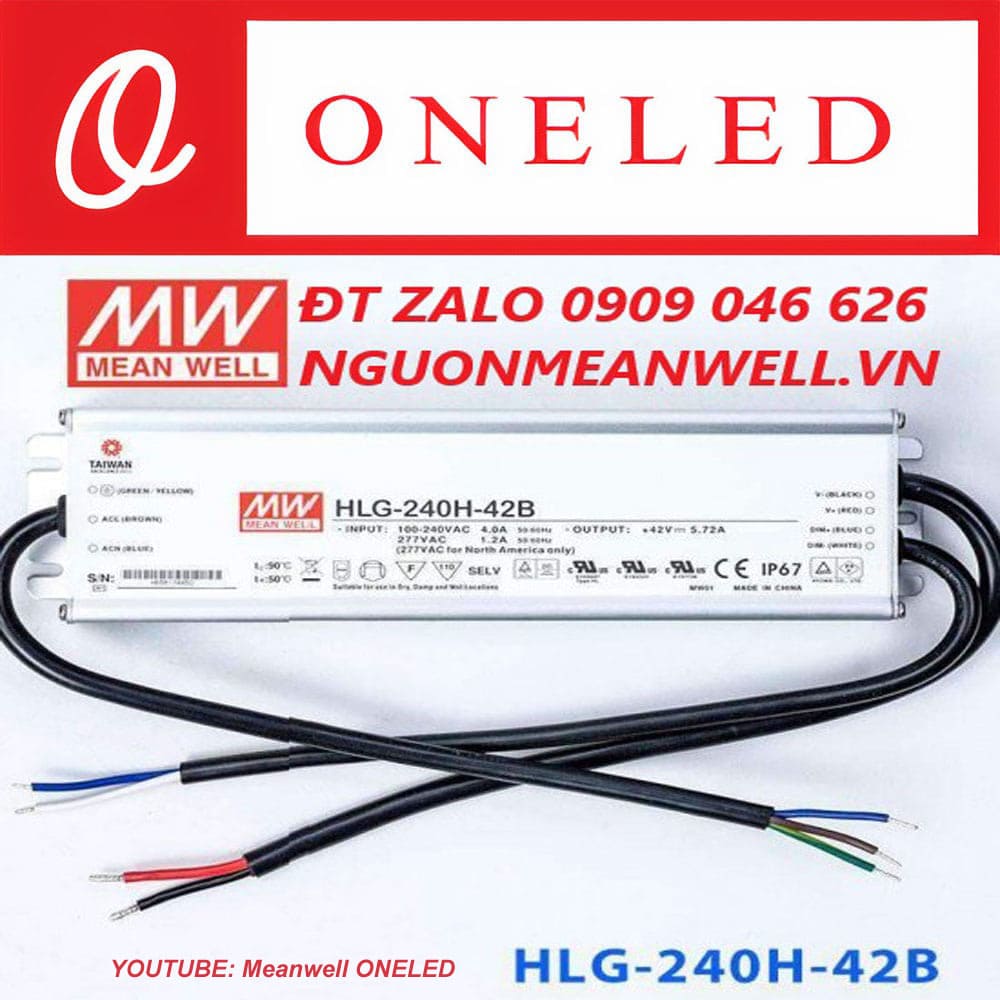Báo Giá Bộ Nguồn Meanwell HLG-240H-42B Báo Giá Bộ Nguồn Meanwell HLG-240H-42B
